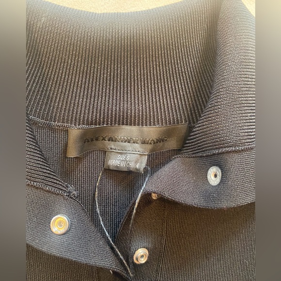 NWT Alexander Wang Black Mock Neck Button Down Sweater - Picture 4 of 5